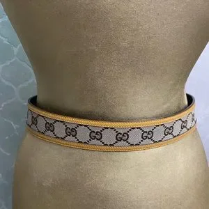Gucci | Accessories | Gucci Gg Leather Canvas Belt Boots  display picture 1